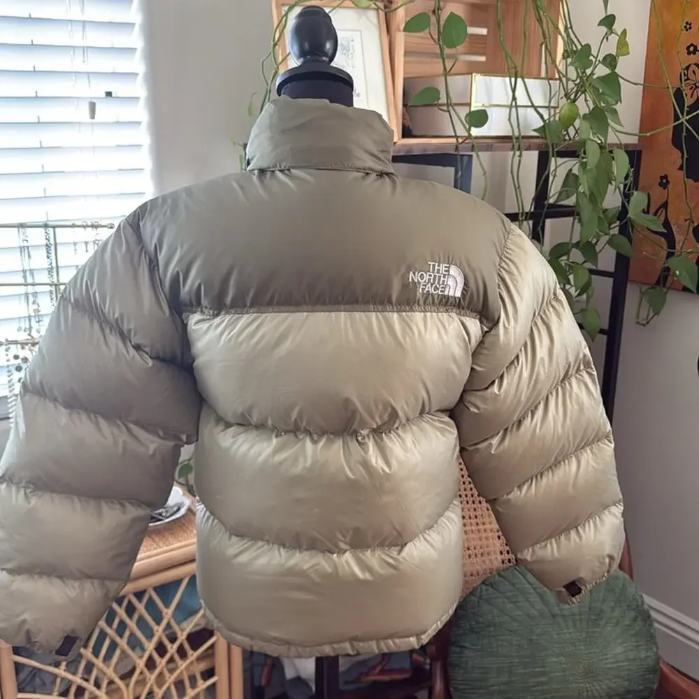 Vintage Y2K The North Face Pistachio Nuptse 700 Zip Up Goose Down Puffer Jacket - Picture 2 of 8